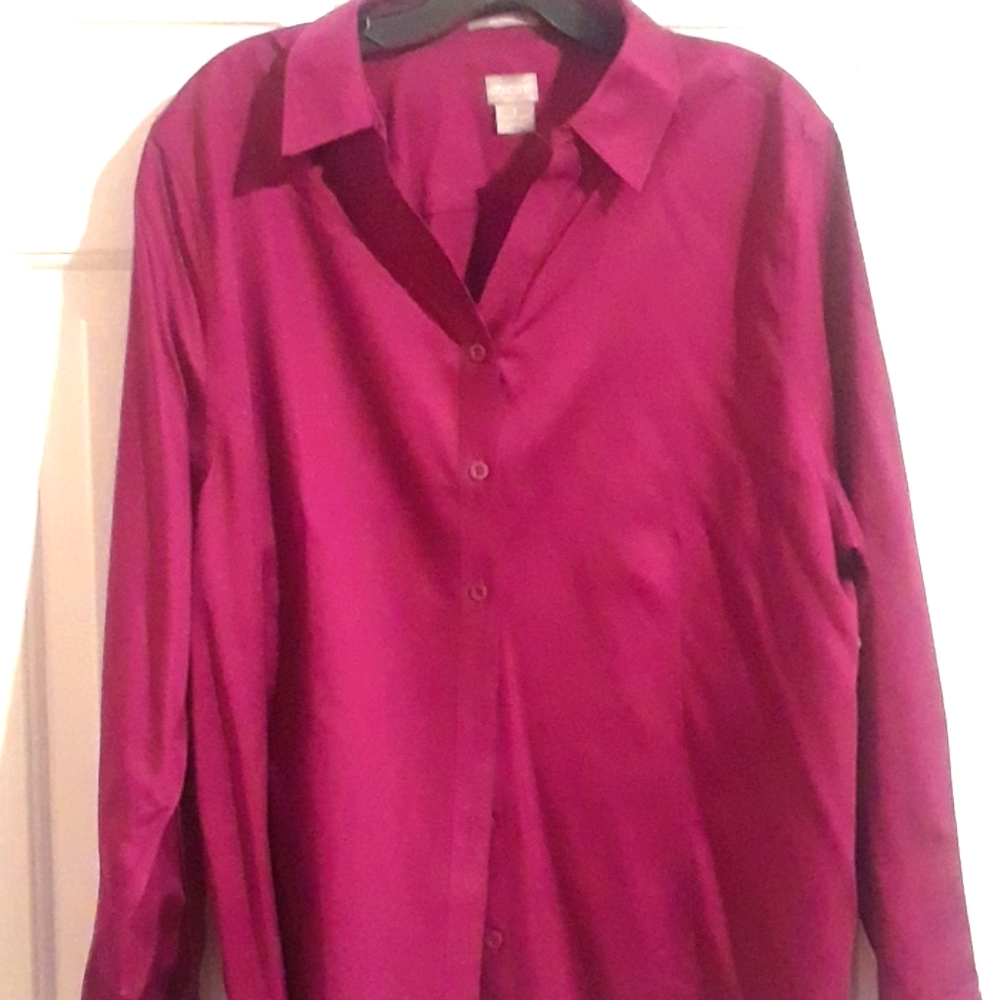 Chico Fushia Ladies Shirt Size 3